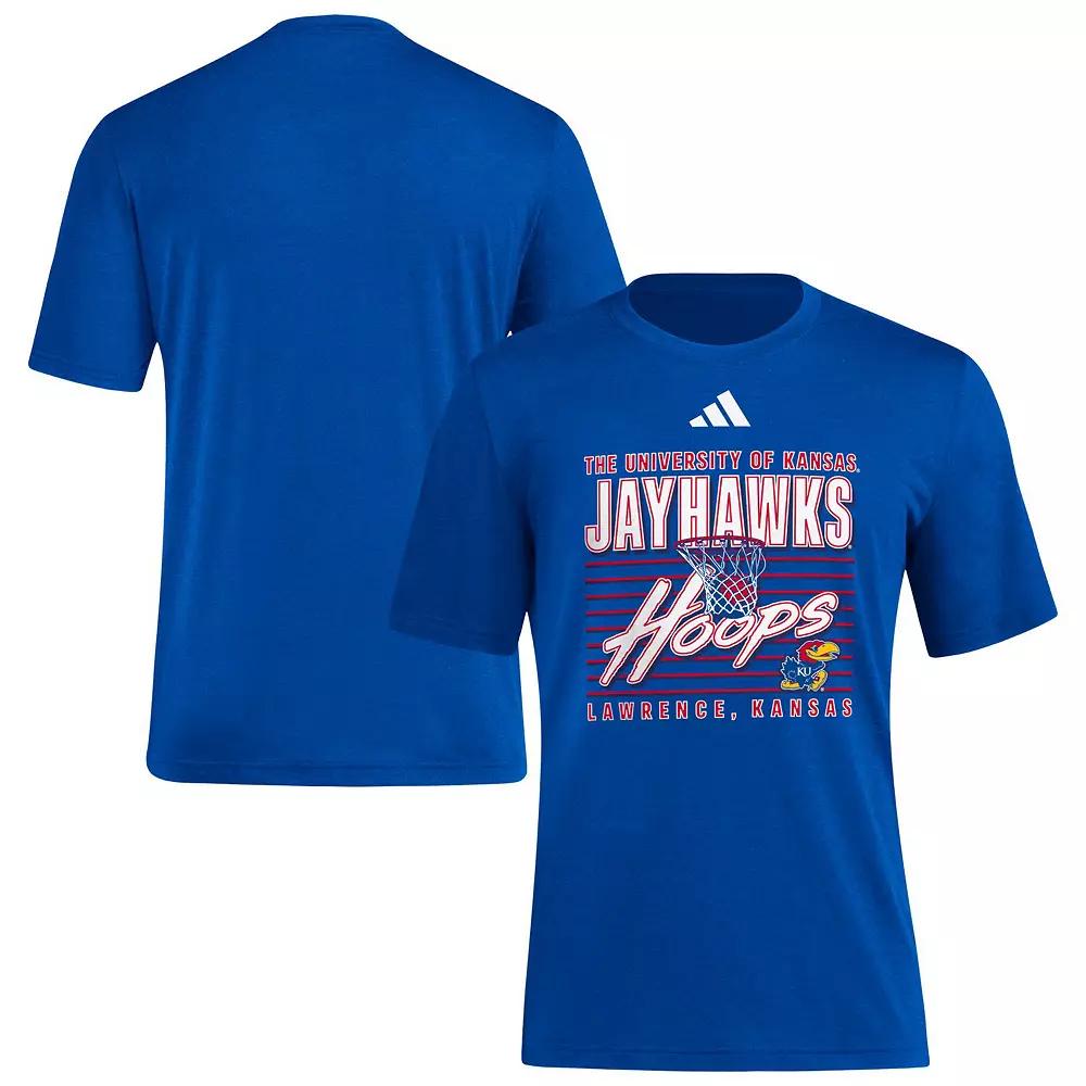 Men's adidas Royal Kansas Jayhawks Locker Swish Tri-Blend T-Shirt,  Product Image