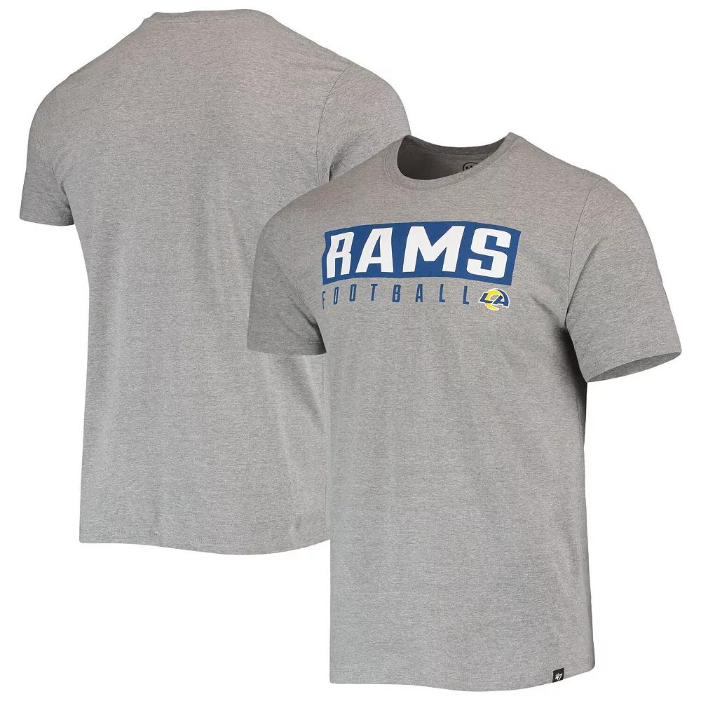 Men's '47 Gray Los Angeles Rams Major Super Rival T-Shirt,  Product Image