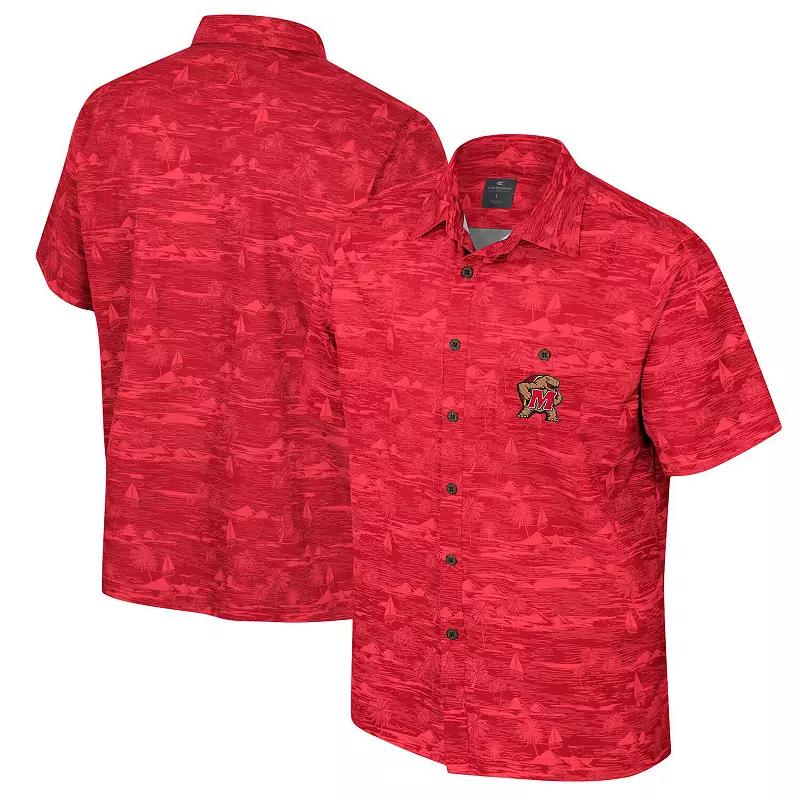 Men's Colosseum Red Louisville Cardinals Ozark Button-Up Shirt,  Product Image