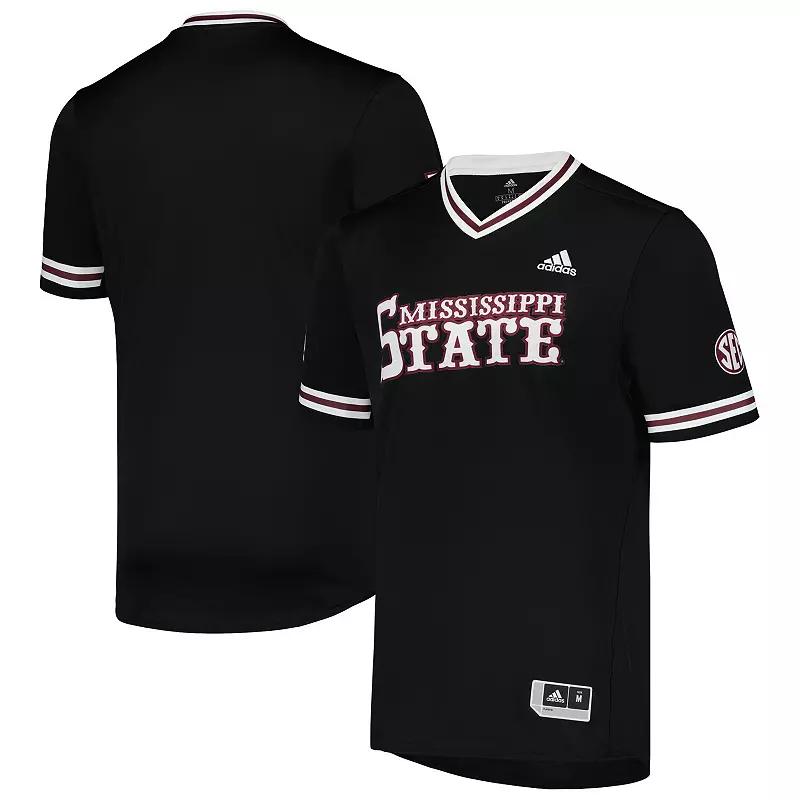 Men's adidas Black Mississippi State Bulldogs Replica V-Neck Baseball Jersey,  Product Image