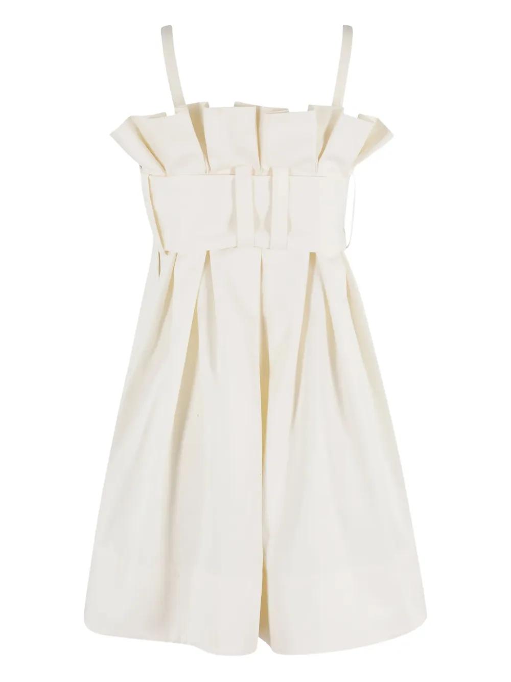 belted pleated mini dress Product Image