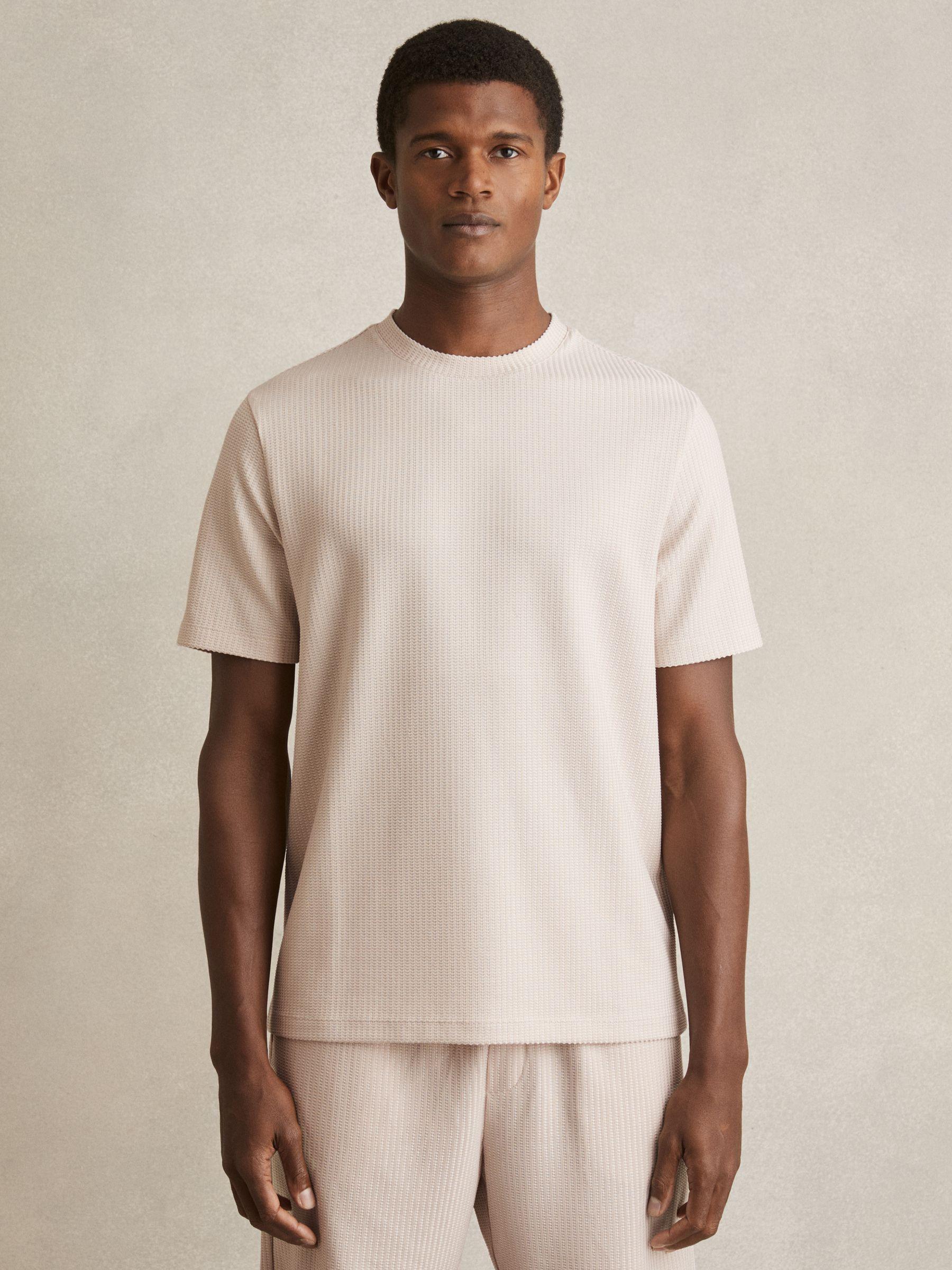 Oversized Textured T-Shirt in Champagne Product Image