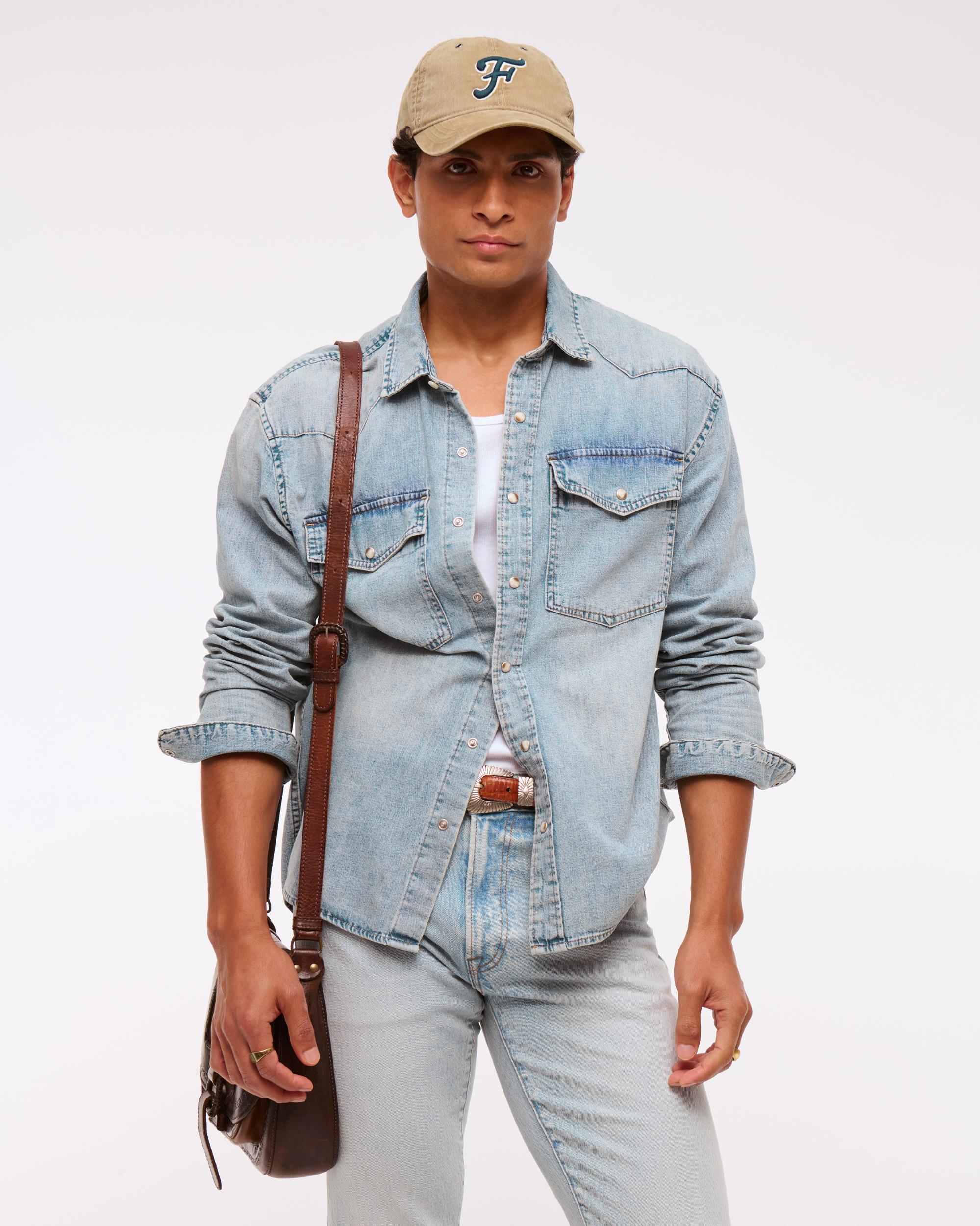 Denim Button-Up Shirt Product Image