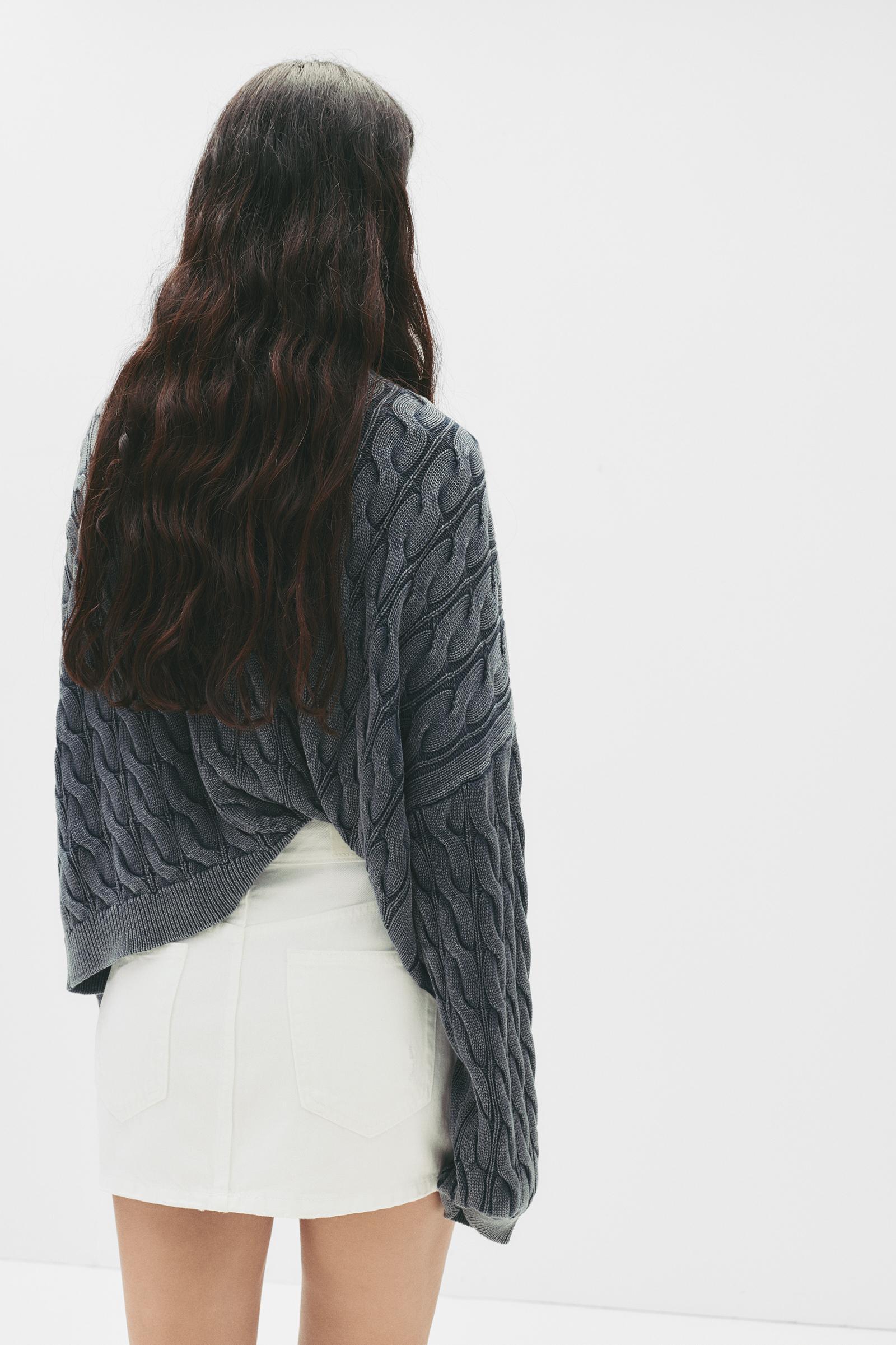 Ripped denim mini skirt Product Image