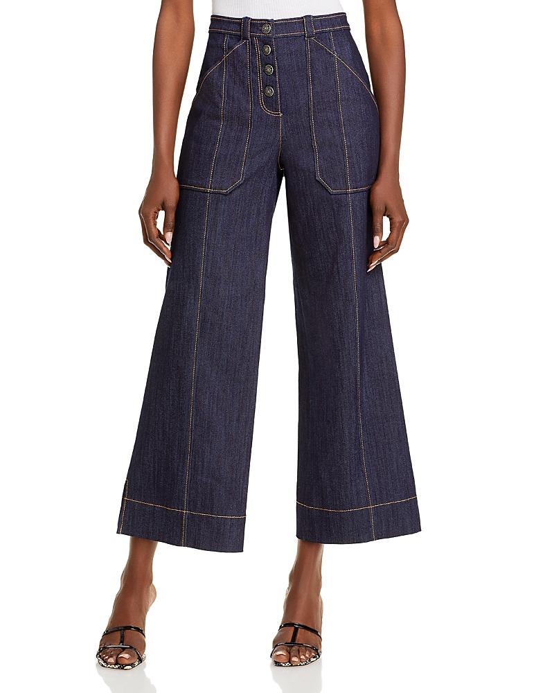 Womens Benji Mid-Rise Wide-Leg Jeans Product Image