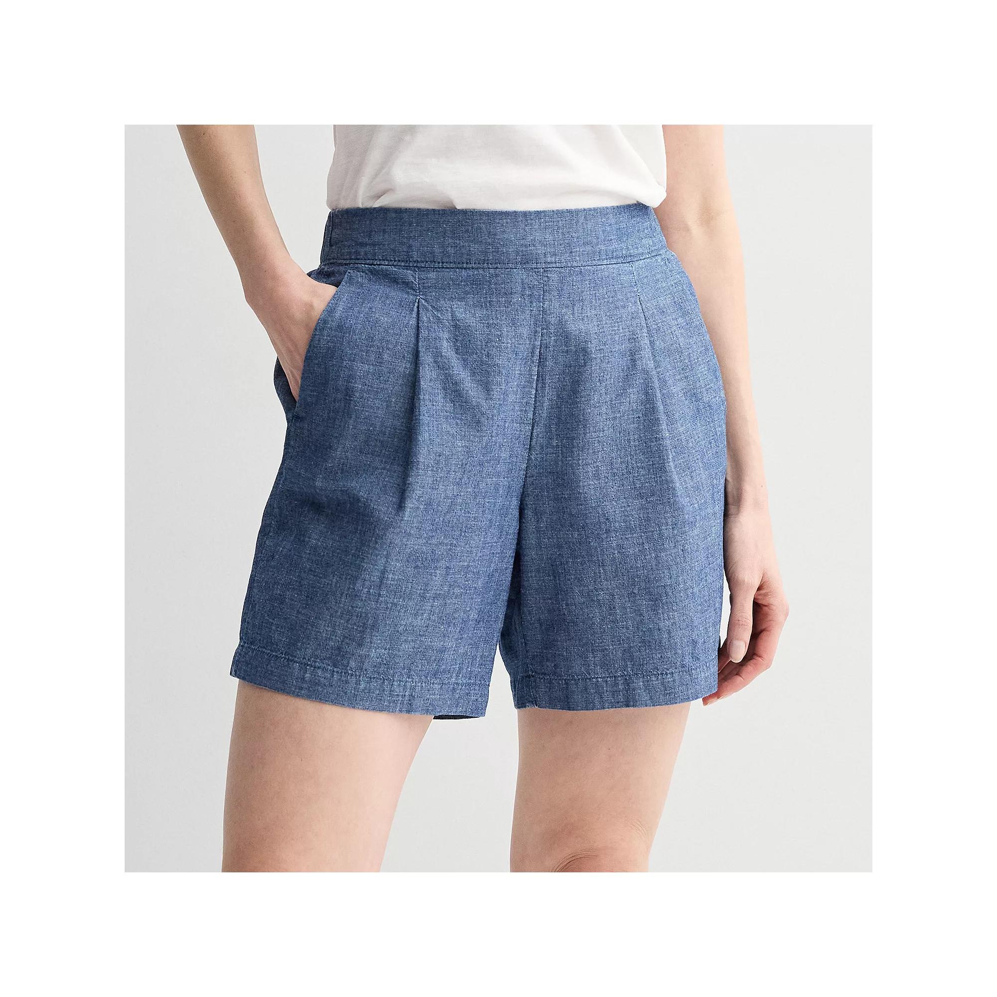 Women's Croft & Barrow Pleated Linen Shorts,  Product Image
