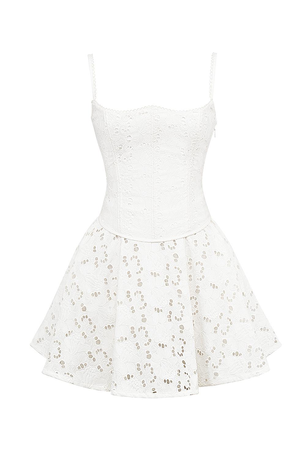 Elara  white broderie anglais mini dress Product Image