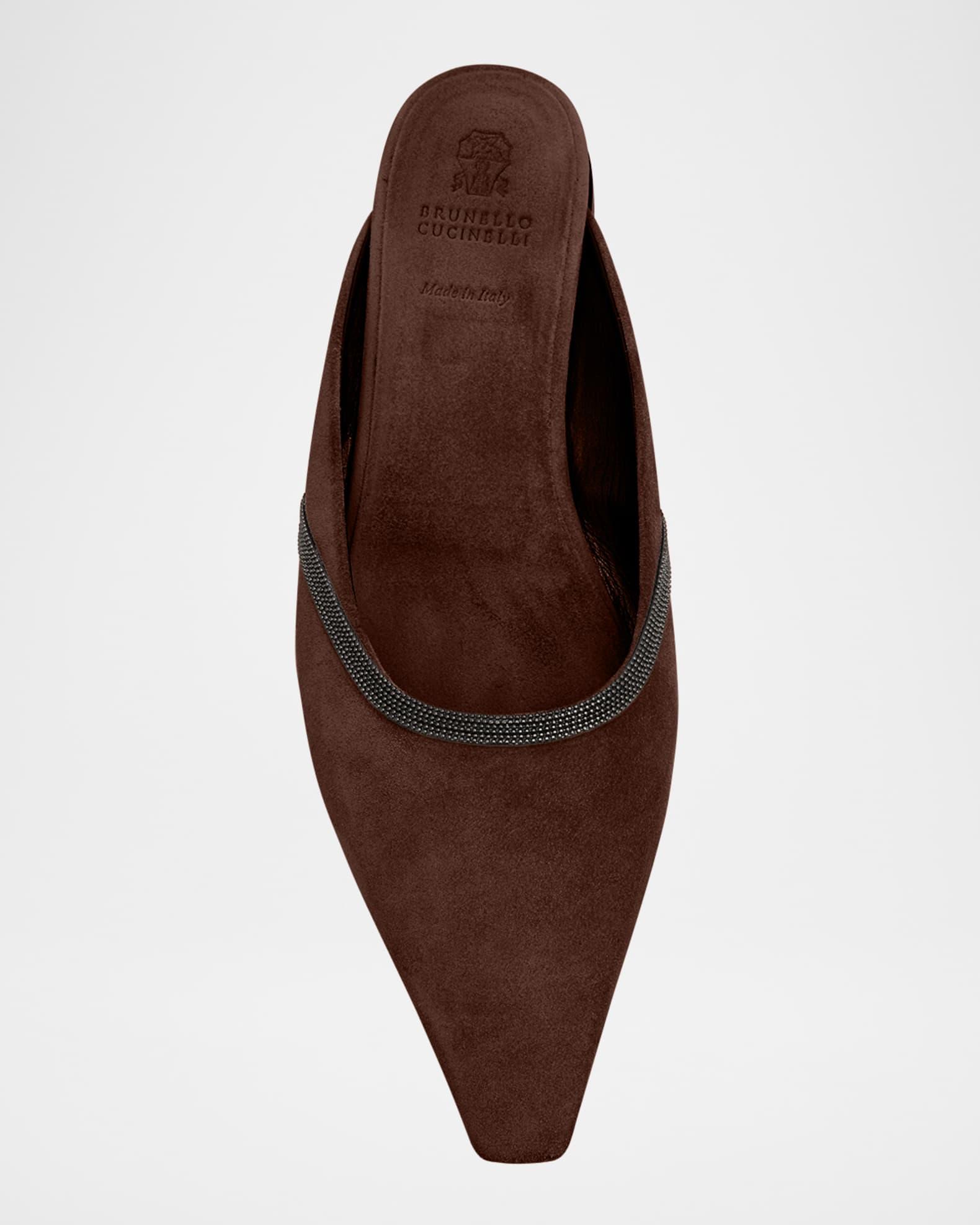 Suede Monili Ballerina Mules Product Image