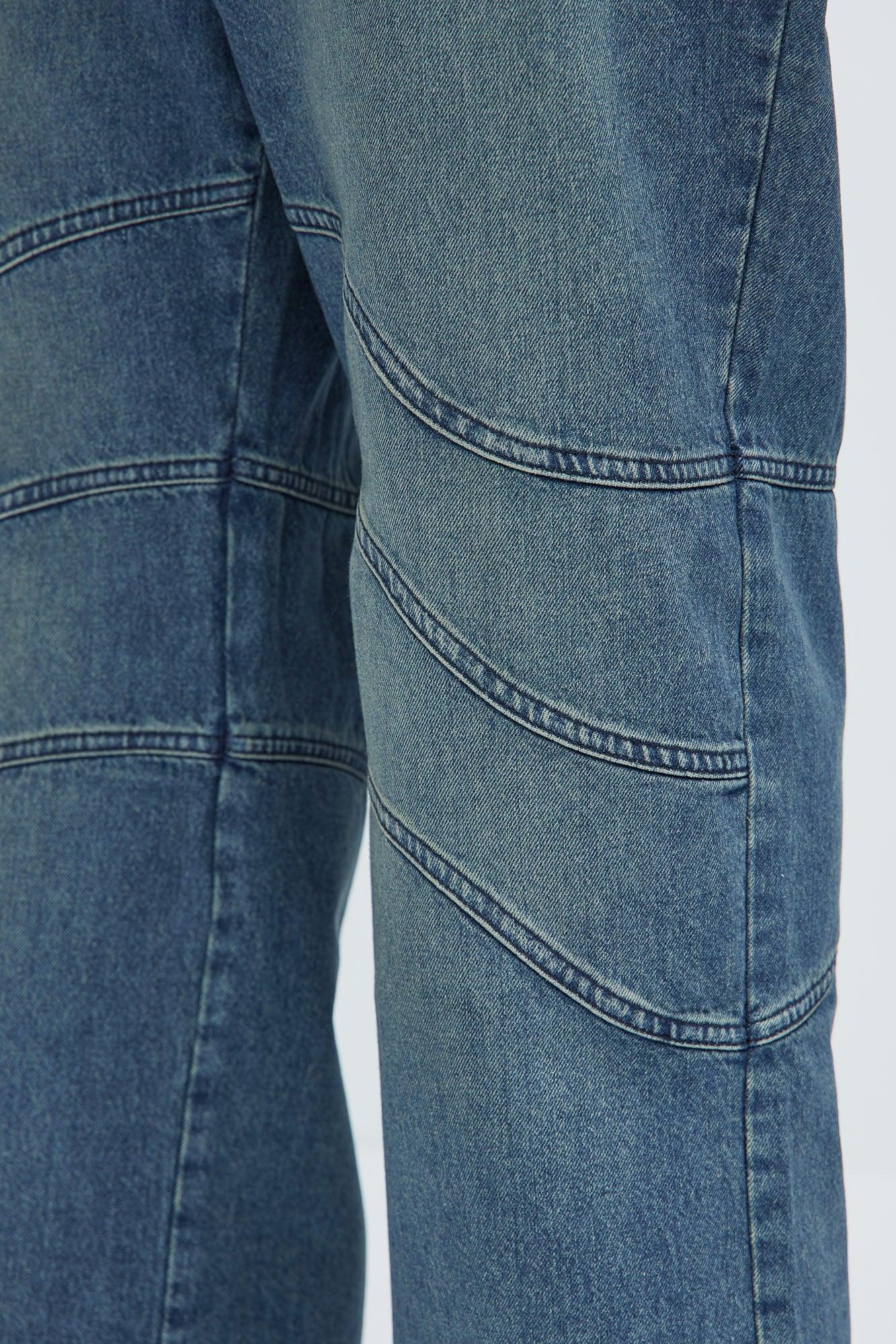 Taj Paneled Straight Jeans - Dark Wash Product Image