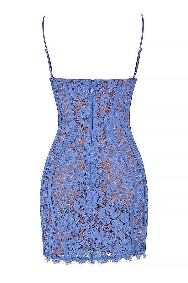 Lala  lavender lace mini dress Product Image
