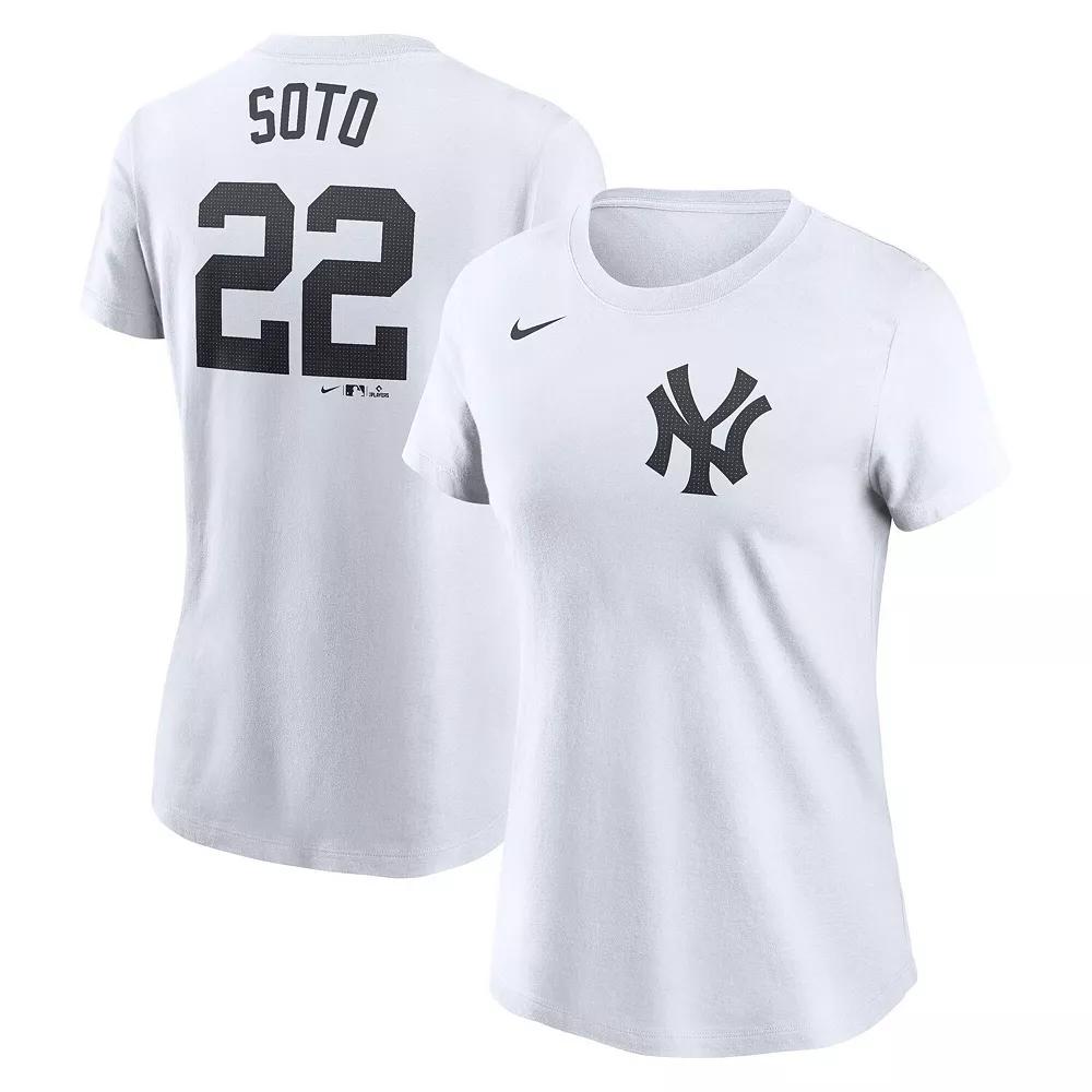 Women's Nike Juan Soto White New York Yankees  Fuse Name & Number T-Shirt, Size: 2XL Product Image