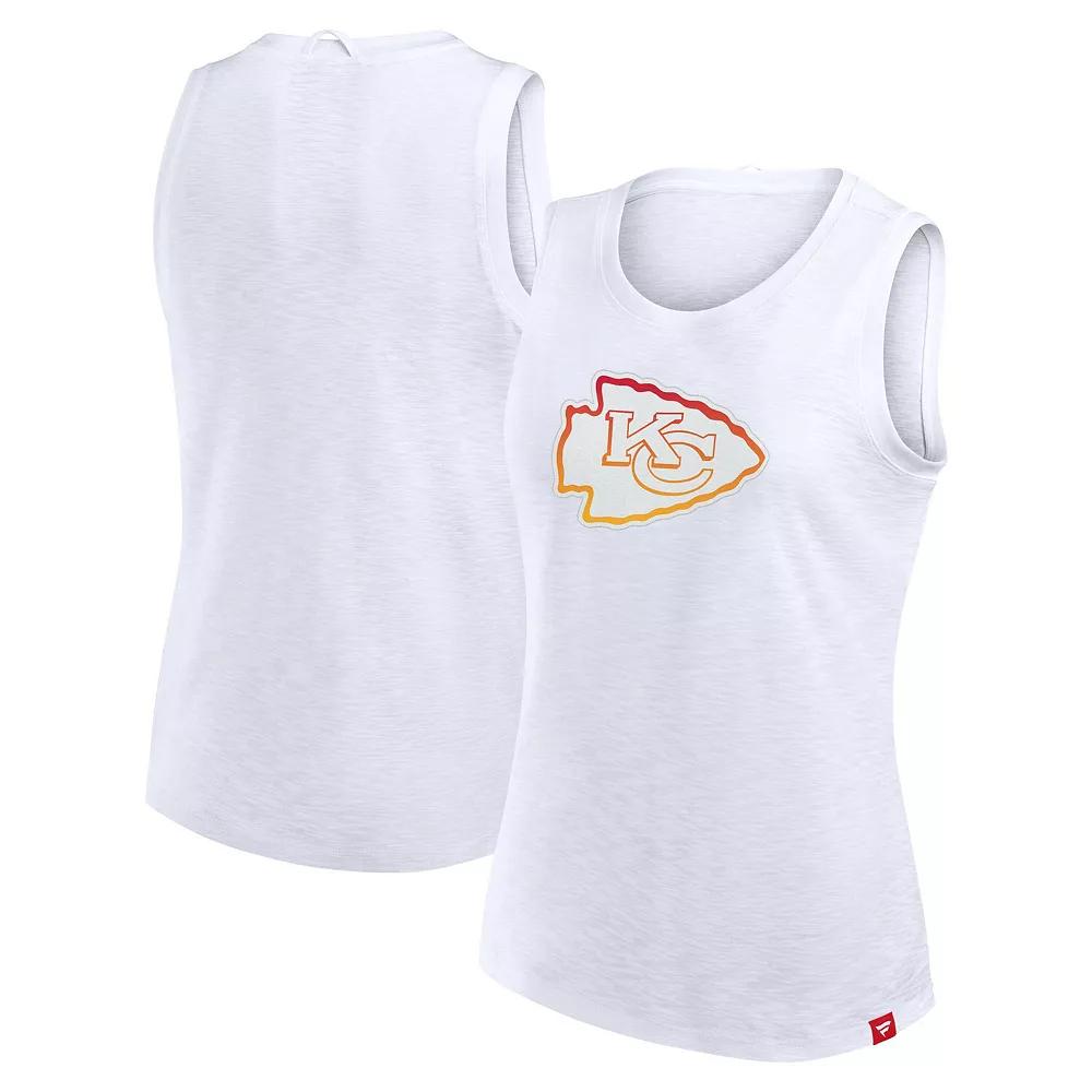 Women's Fanatics White Kansas City Chiefs Slub Tank Top,  Product Image