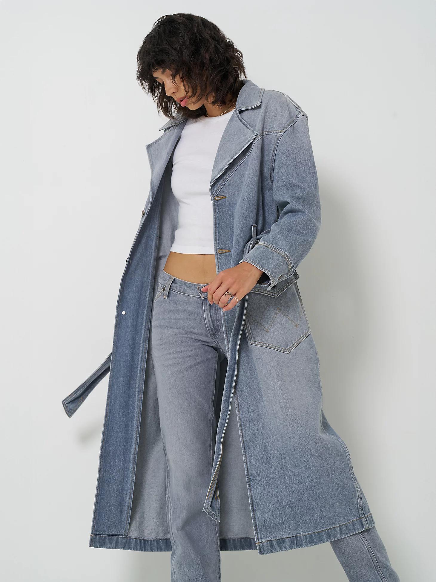Women's Denim Trench in Haute Haze Product Image