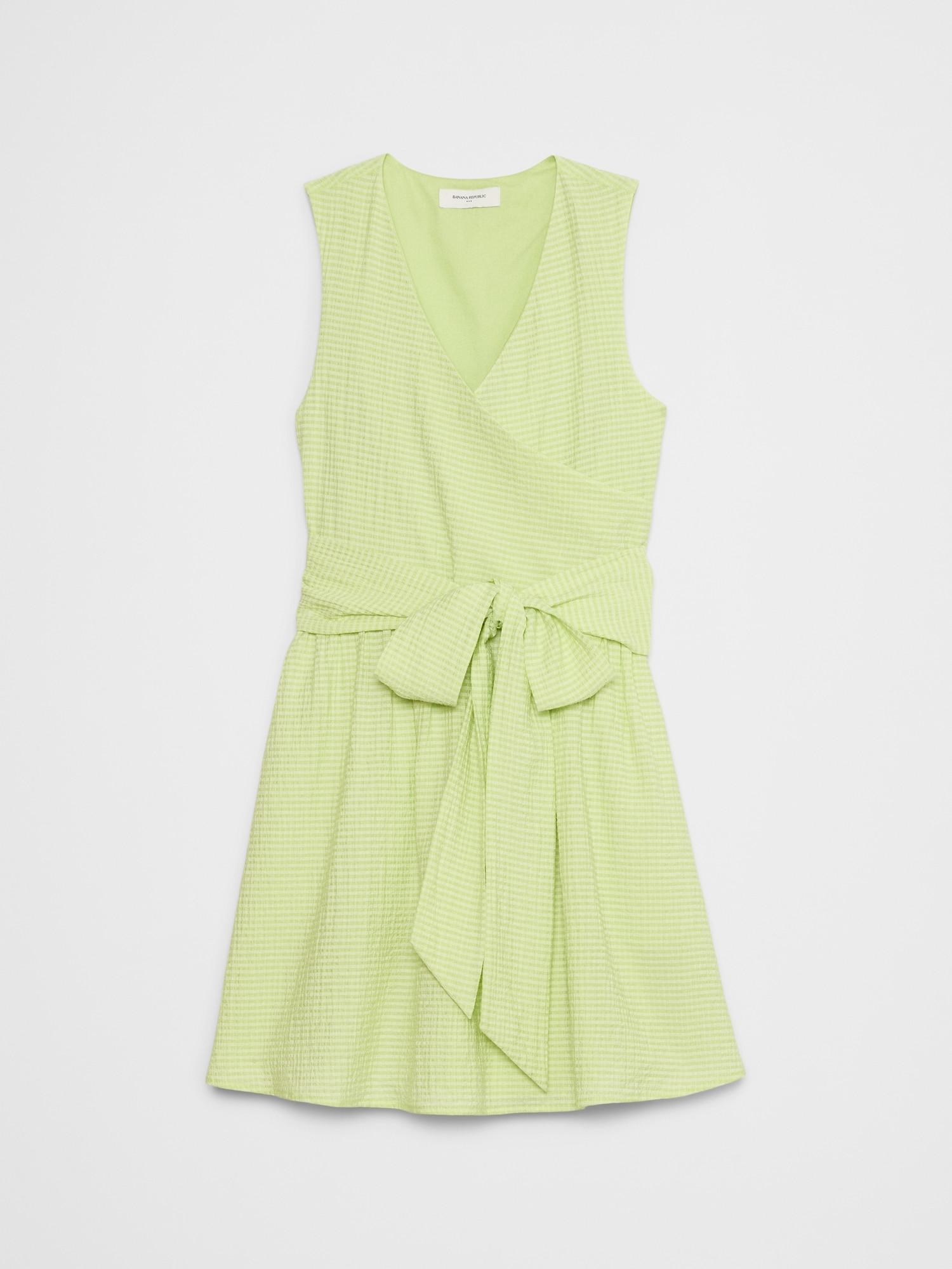 Textured Wrap-Waist Mini Dress Product Image