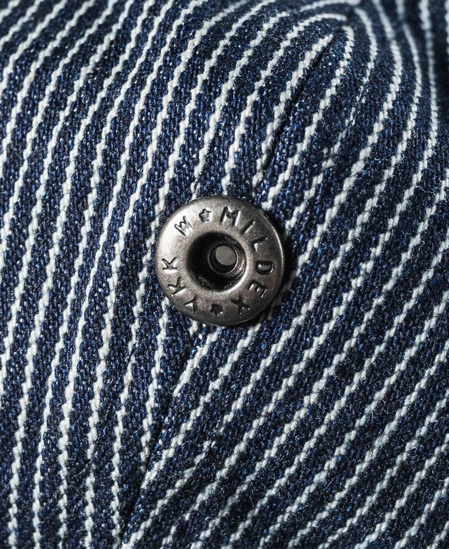 Striped Denim Newsboy Cap Product Image