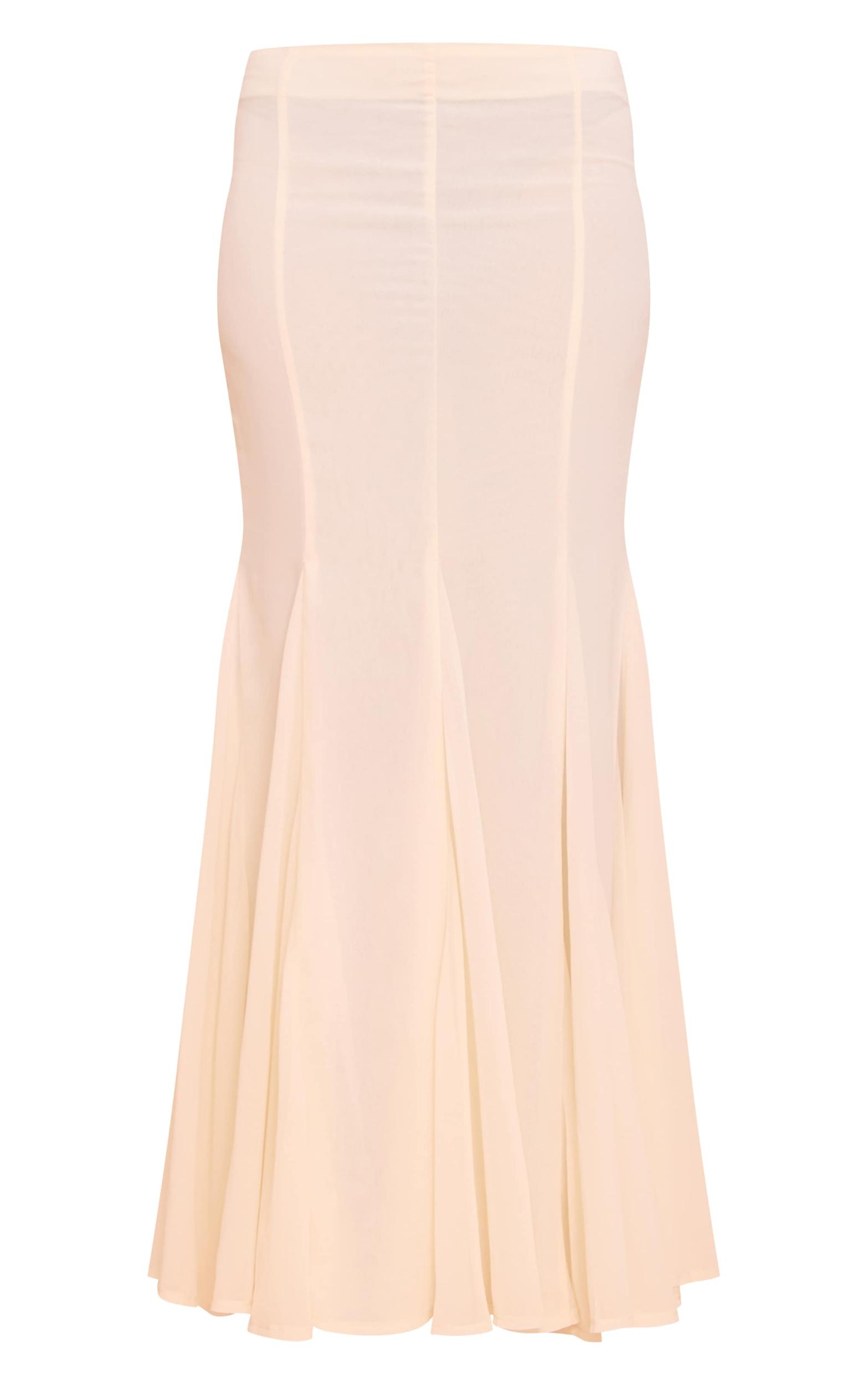 Lemon Chiffon Godet Hem Maxi Skirt Product Image