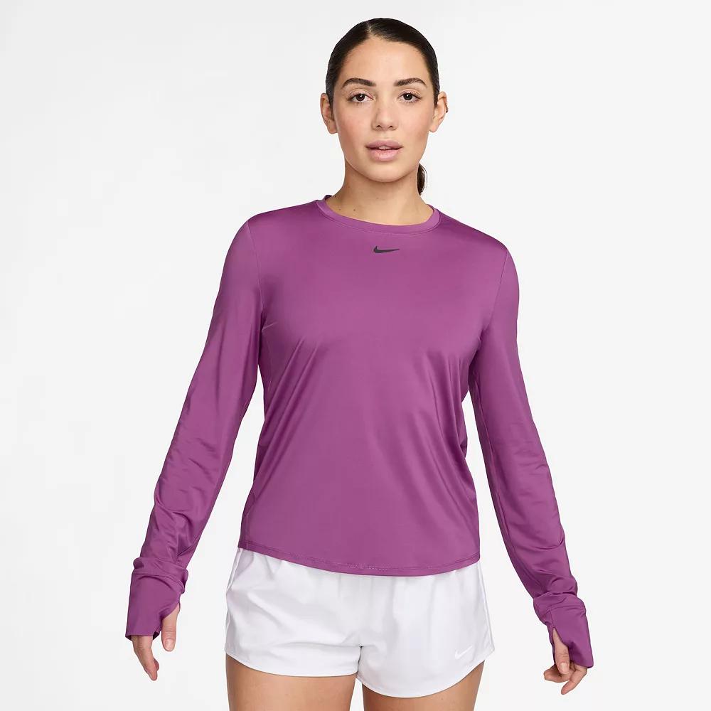 Women's Nike One Classic Dri-FIT Long Sleeve Top, Size: XXL, Fuschia Product Image