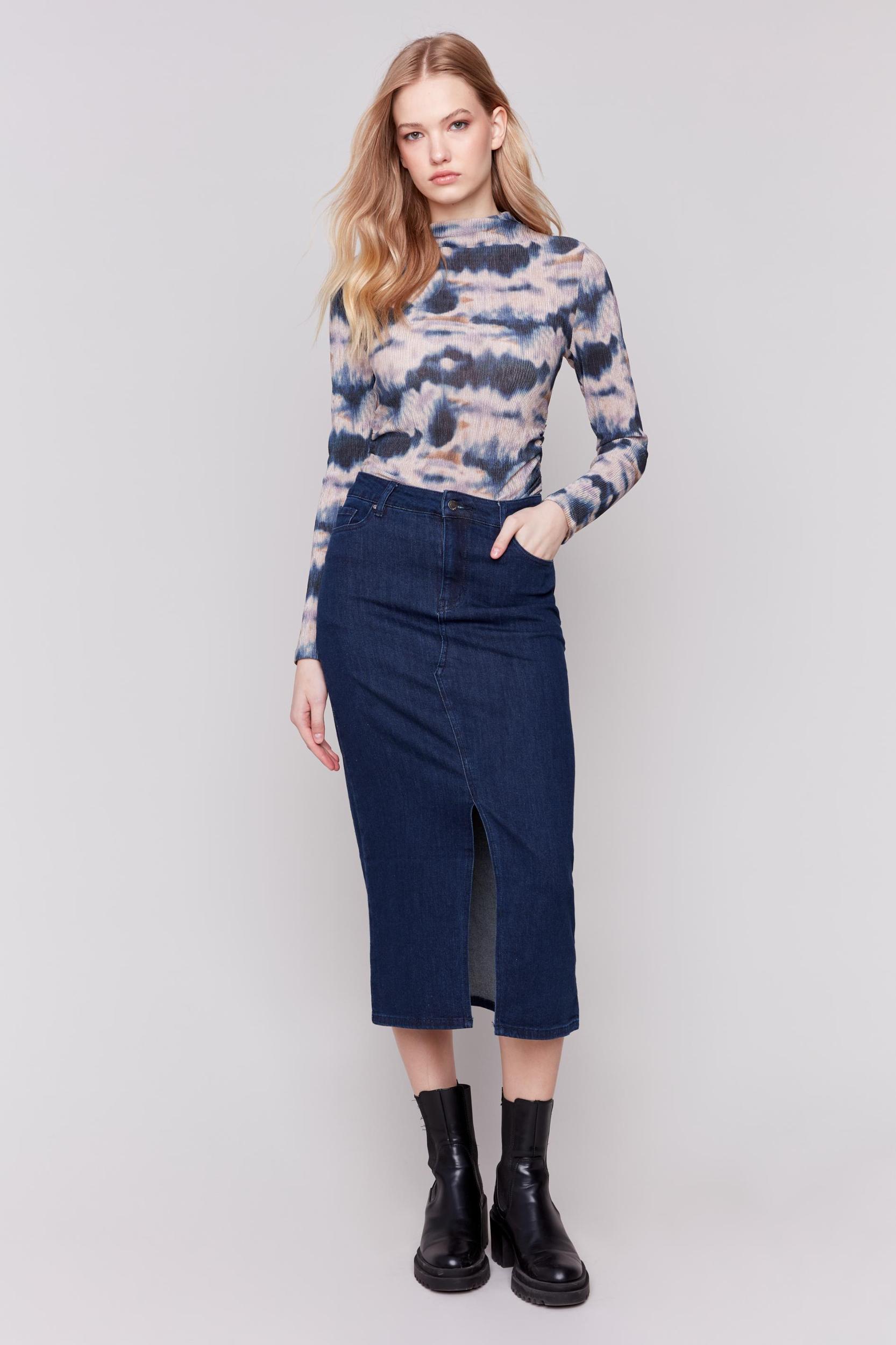 Long Denim Skirt Product Image