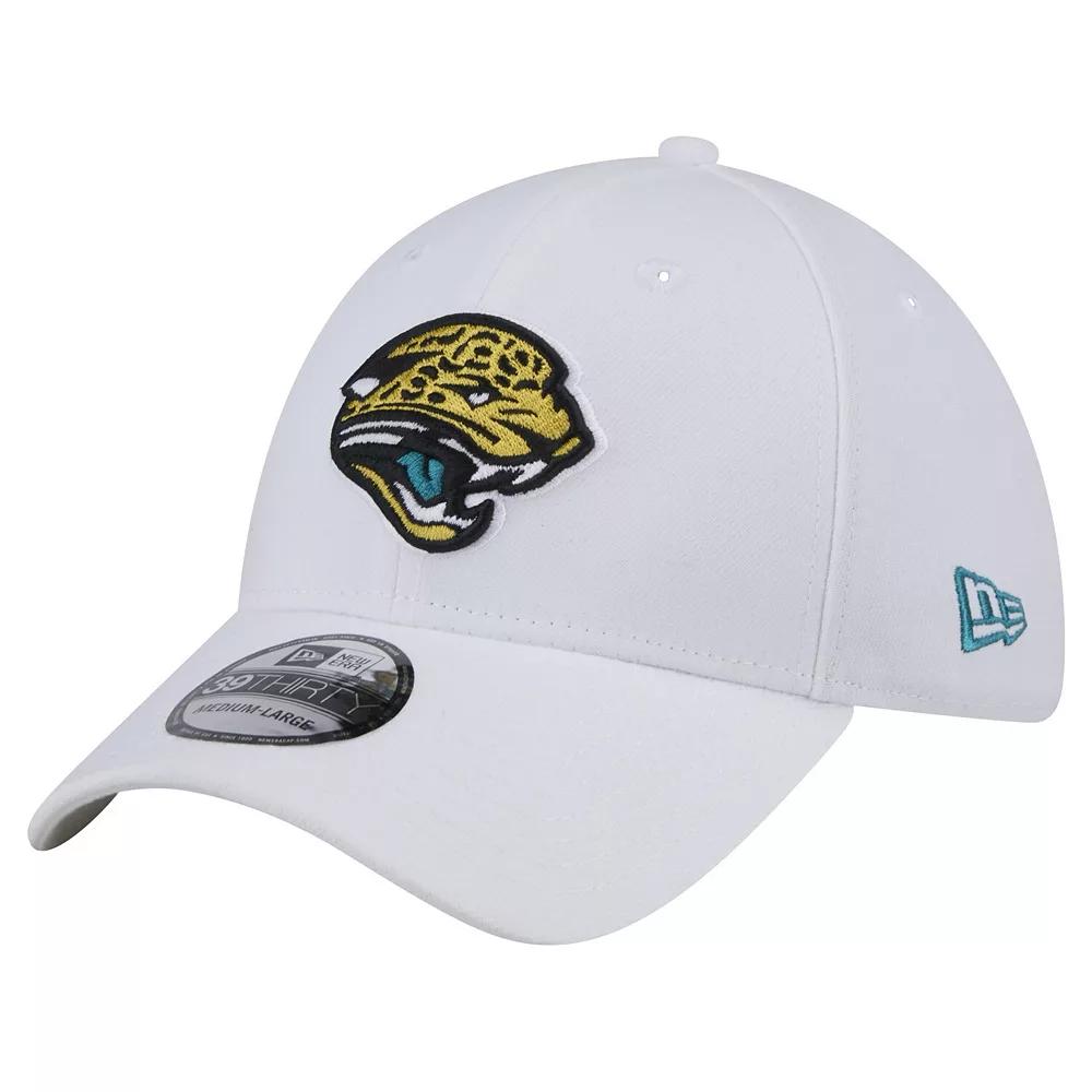 Men's New Era White Jacksonville Jaguars Throwback Iced 39THIRTY Flex Hat,  Product Image