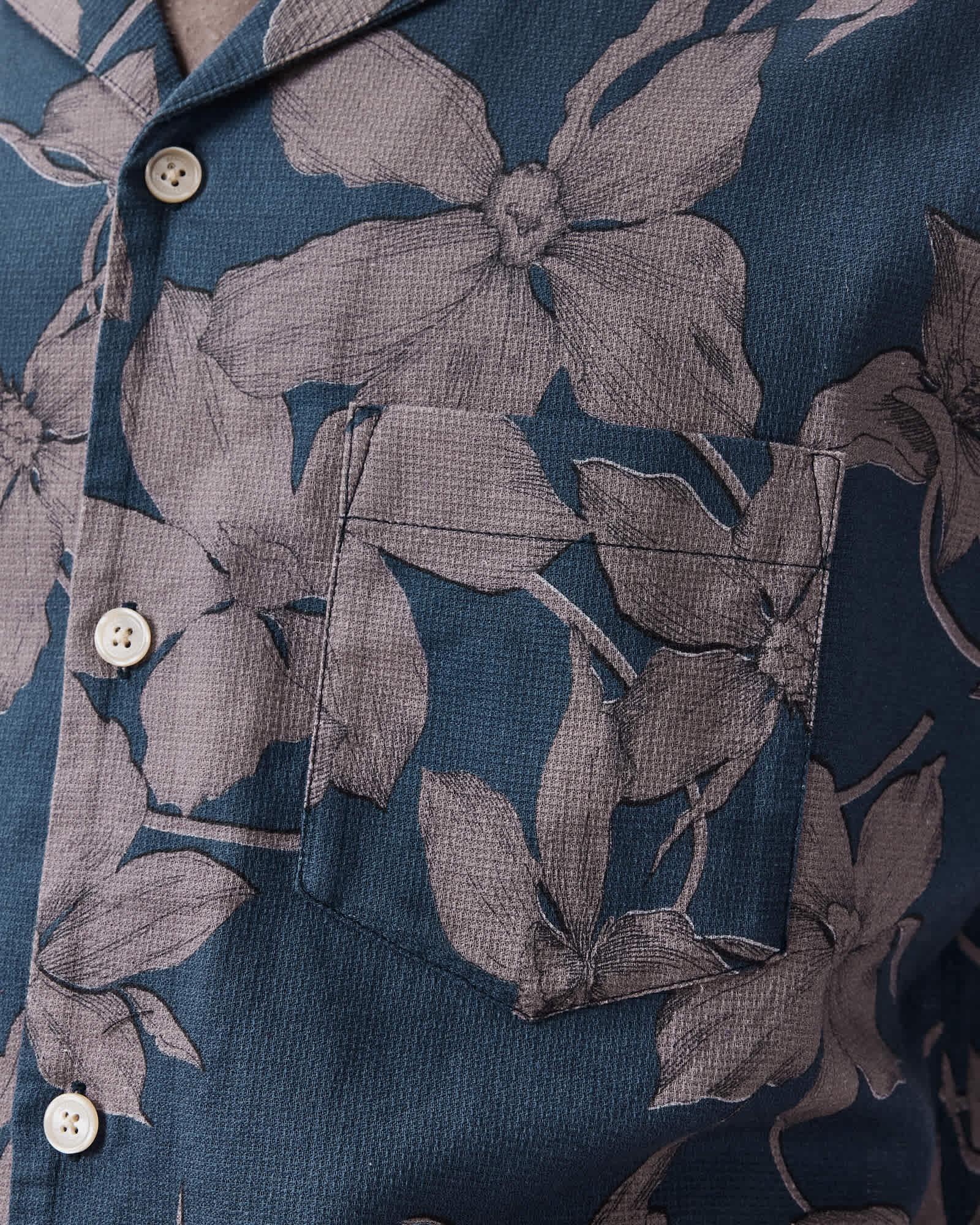 Parterre Relaxed Fit Short Sleeve Shirt BAY BLUE | ALLSAINTS US Product Image