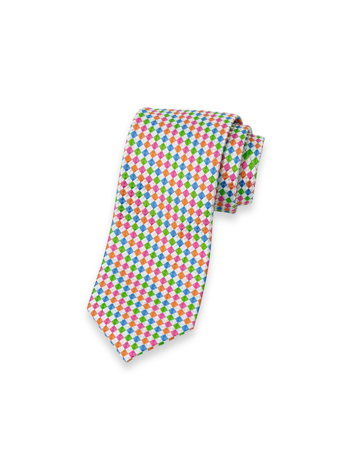 Geometric Woven Silk Tie - Multi Product Image