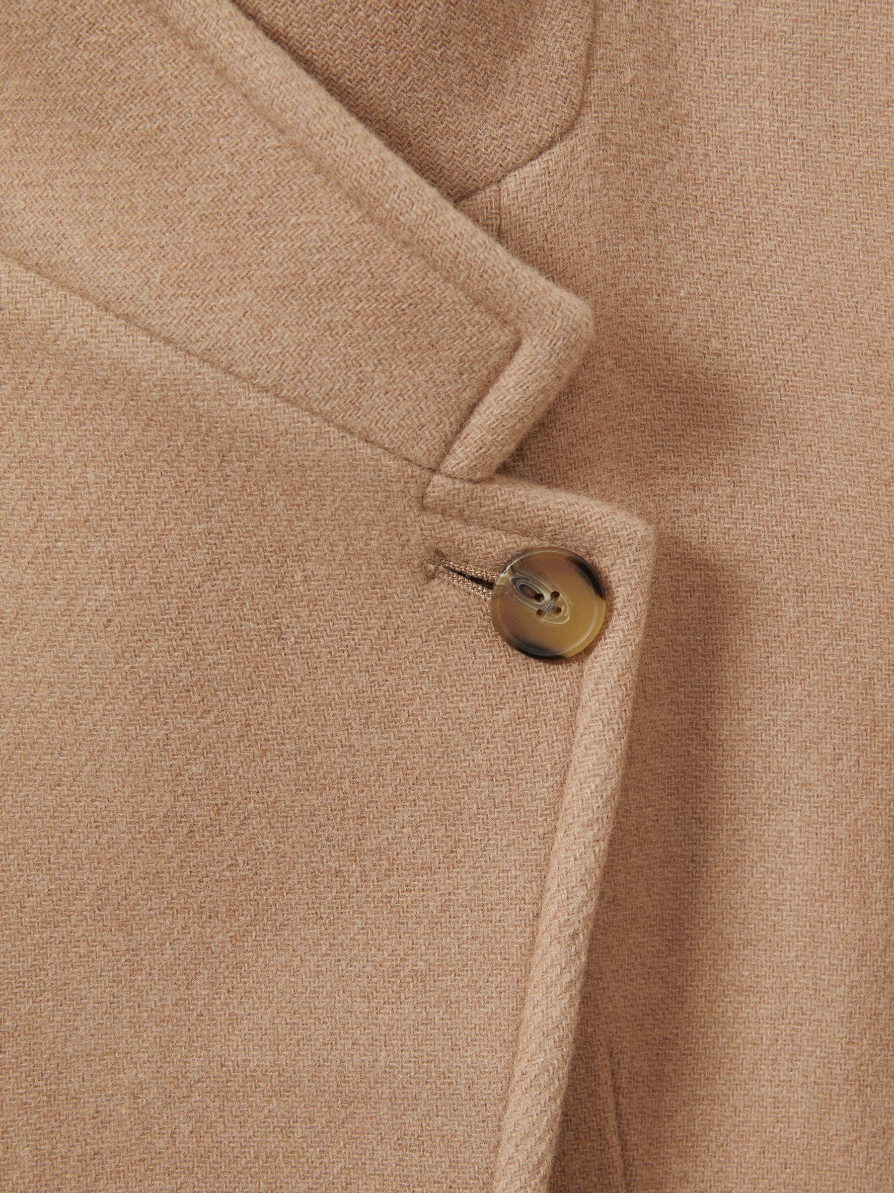 Wool Blend Longline Double Breasted Coat in Light Camel Product Image