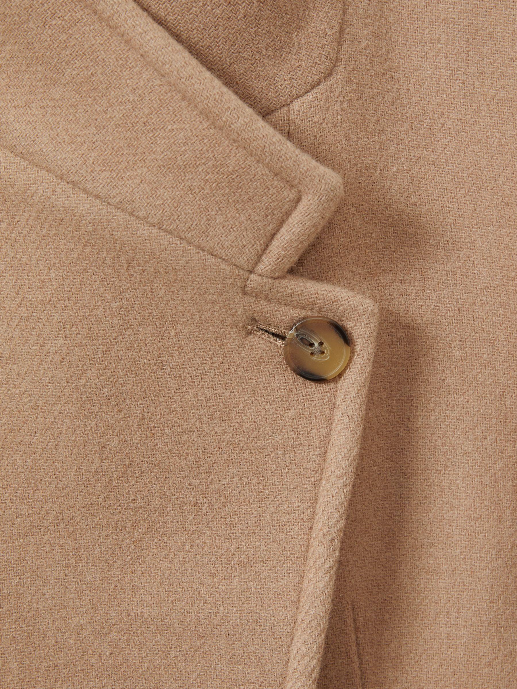 Petite Wool Blend Longline Double Breasted Coat in Light Camel Product Image