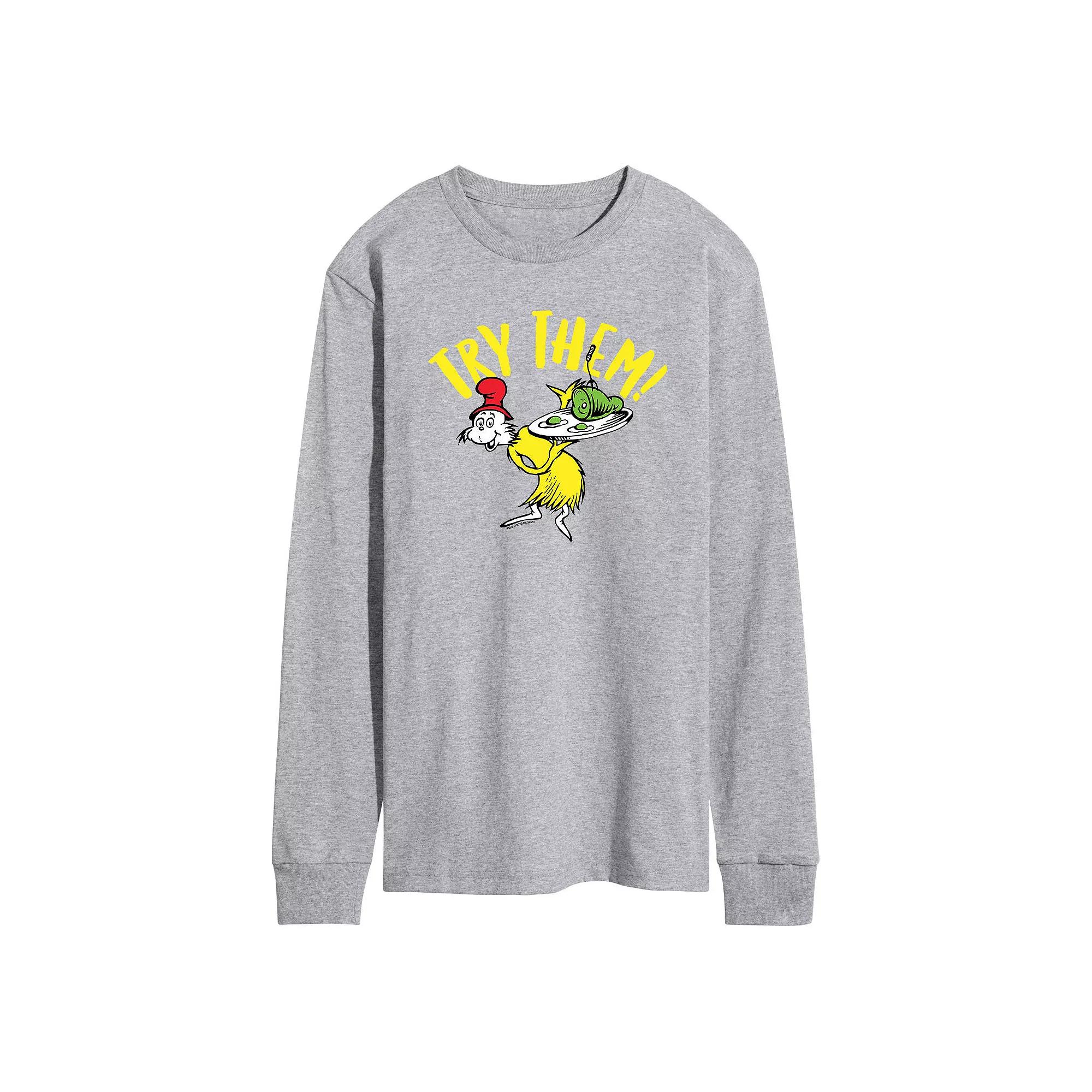 Men's Dr. Seuss Try Them Long-Sleeve Tee,  Product Image