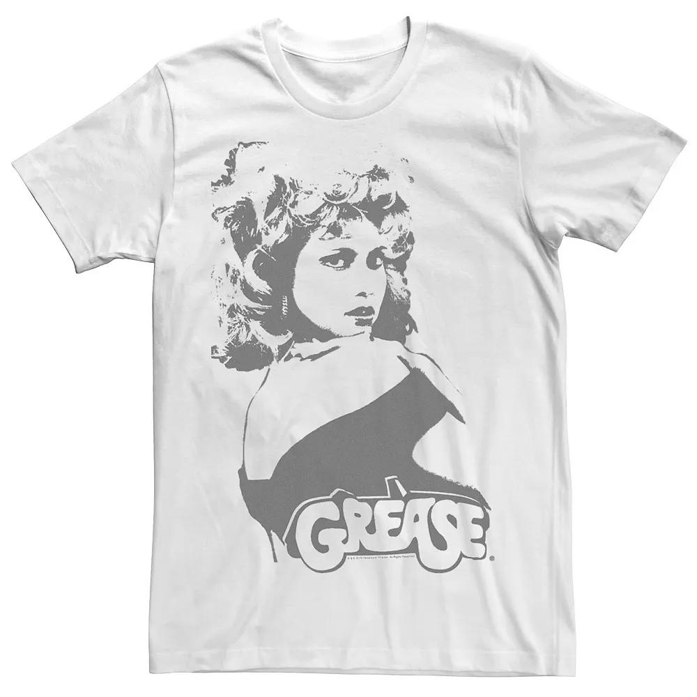 Men's Grease Sandy Black and White Portrait Tee,  Product Image