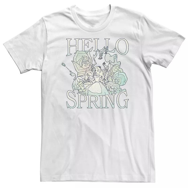 Big & Tall Disney Alice In Wonderland Hello Spring Tee, Men's, Size: 5XL, White Product Image