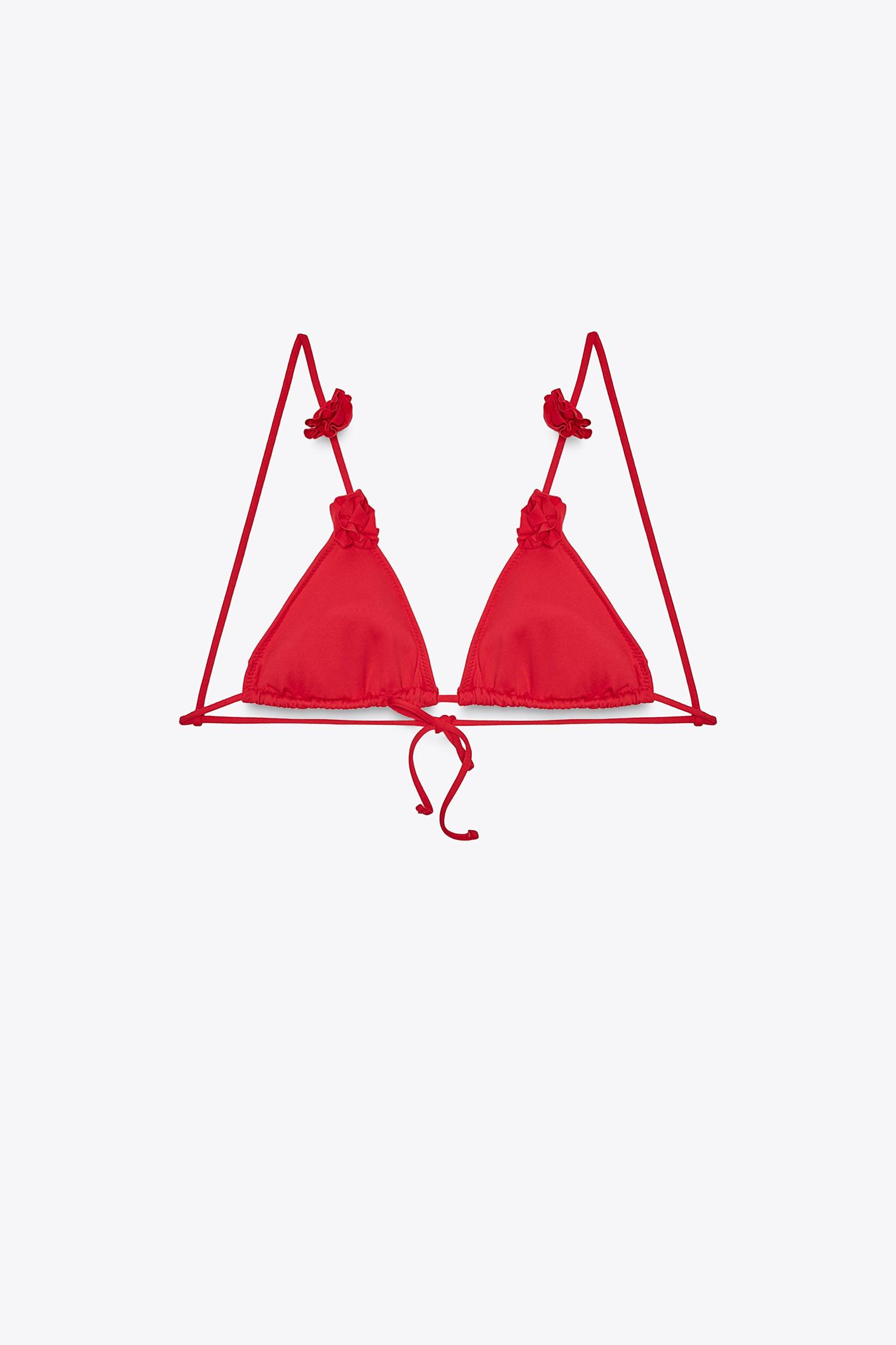 TEXTURED FLOWER TRIANGLE BIKINI TOP Product Image