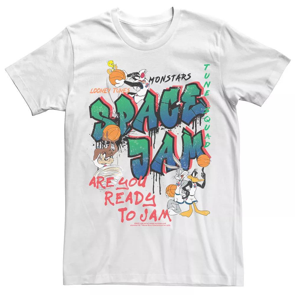 Men's Space Jam Are You Ready To Jam Graffiti Tee,  Product Image