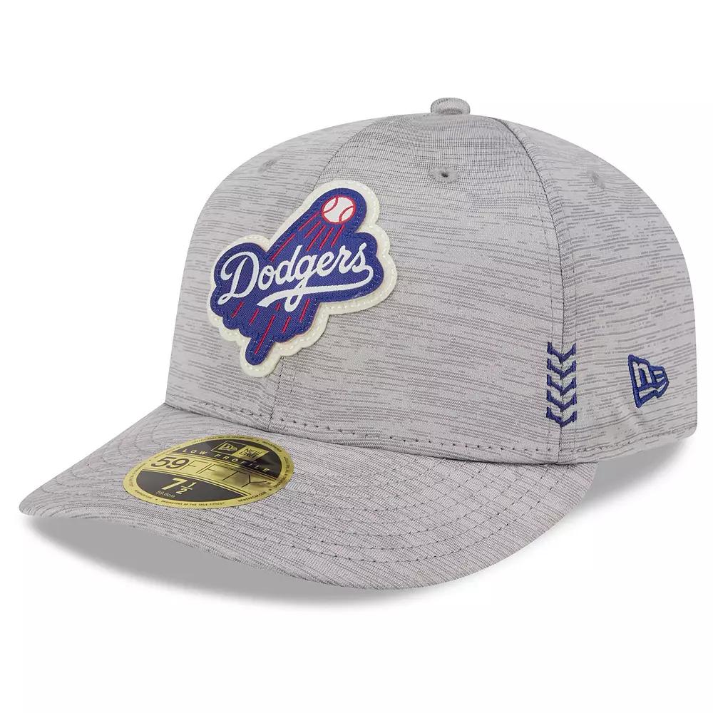 Men's New Era Gray Los Angeles Dodgers 2024 Clubhouse Low Profile 59FIFTY Fitted Hat,  Product Image