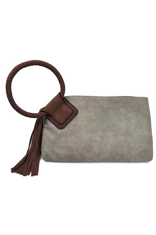 Fashion Cuff Handle Tassel Wristlet Clutch Product Image