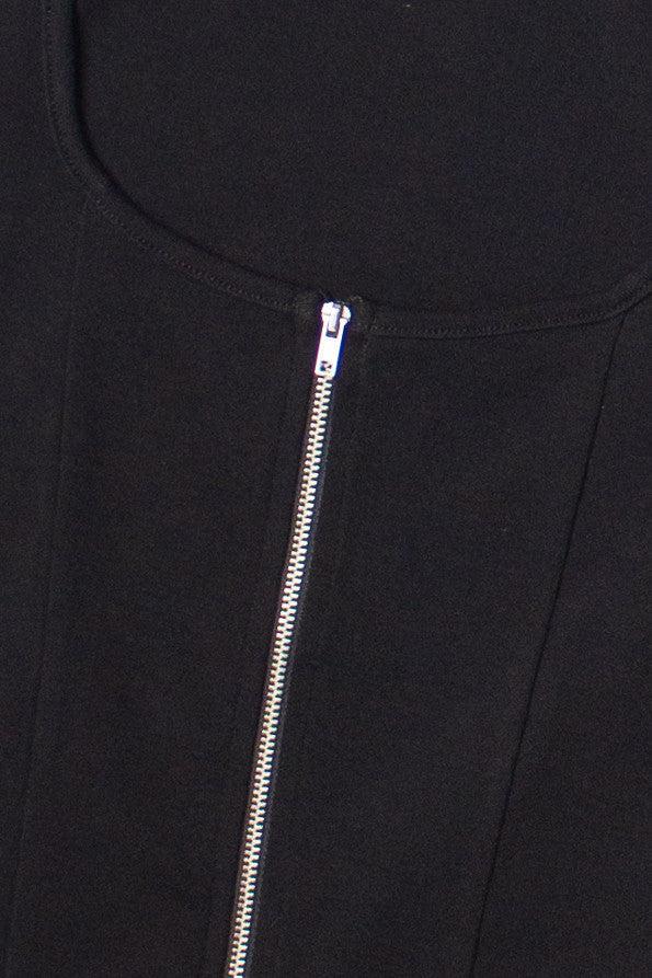 Black Zip Front Tee Product Image