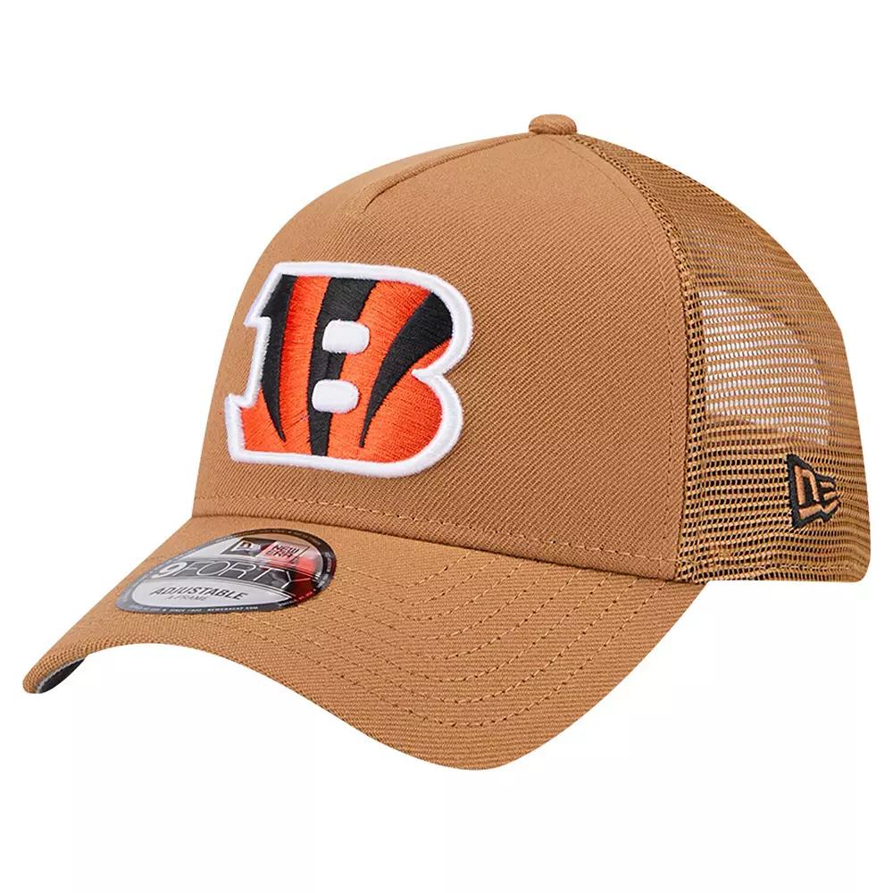 Men's New Era Brown Cincinnati Bengals Color Pack A-Frame Trucker 9FORTY Adjustable Hat Product Image