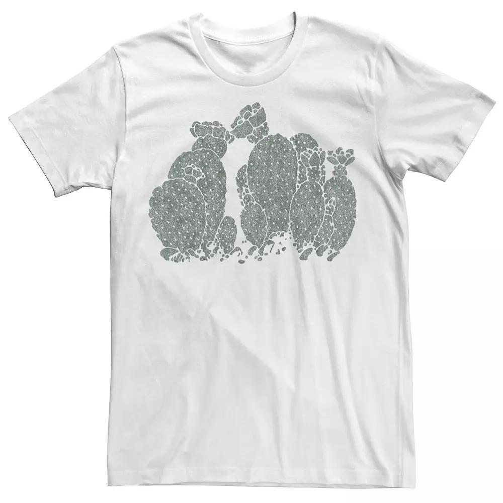 Men's Trendy Cactus Patch Tee, Size: XS, White Product Image