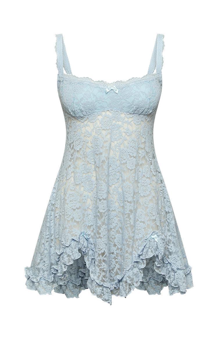 All Mine Blue Lace Mini Dress Baby Girls Product Image