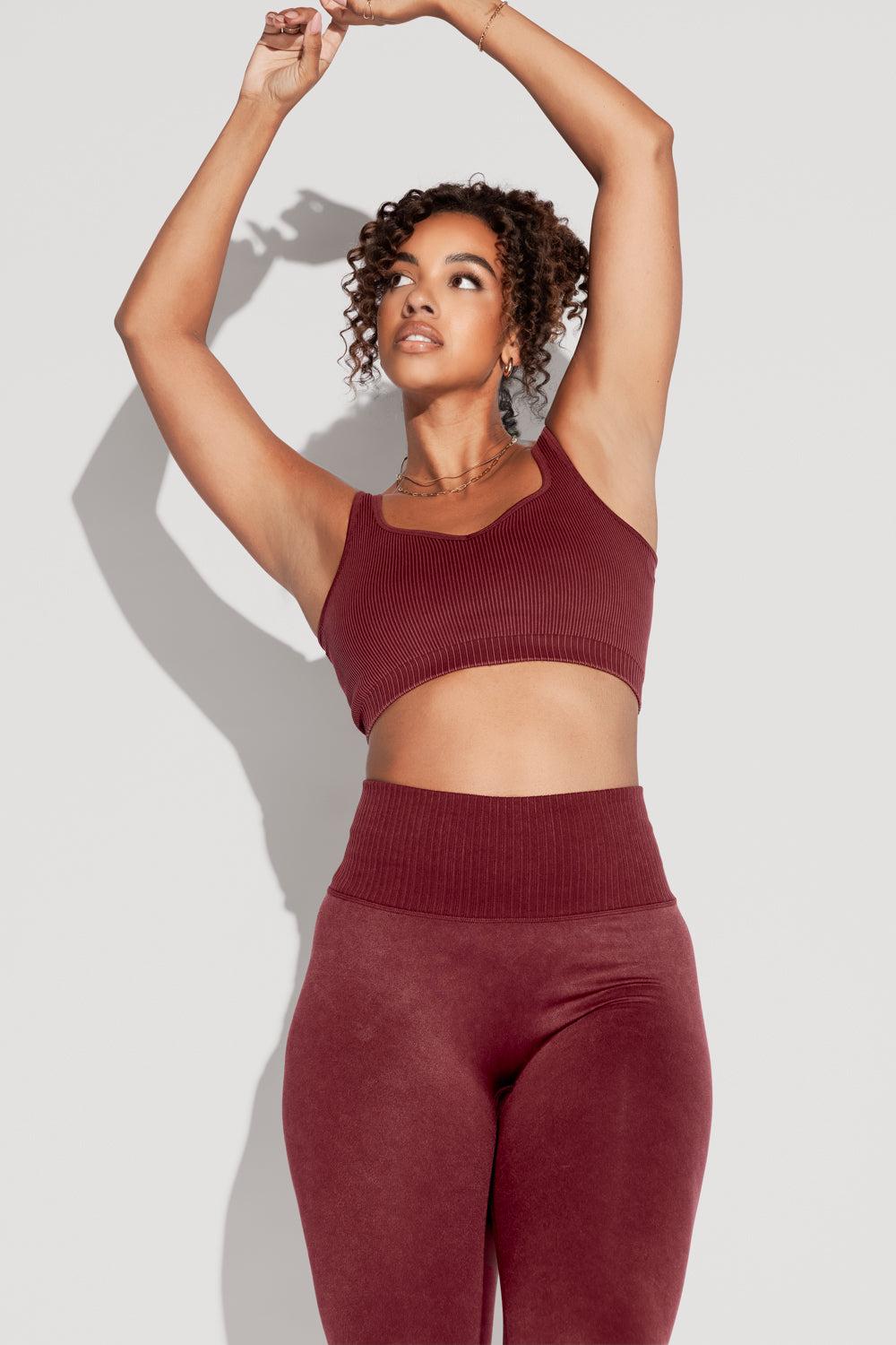 Be My Sweetheart Seamless Crop Top - Garnet Product Image