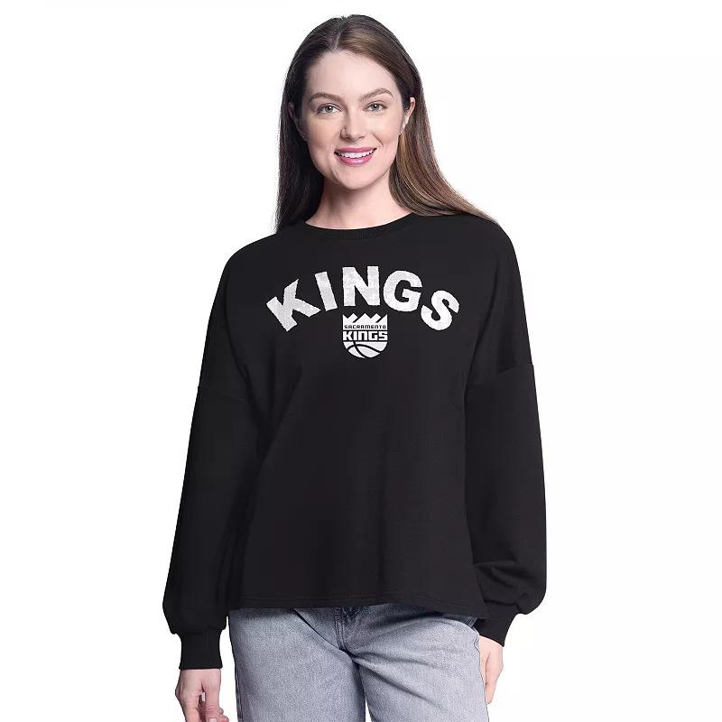 Women's G-III 4Her by Carl Banks Black Sacramento Kings Athletic Pullover Sweatshirt,  Product Image