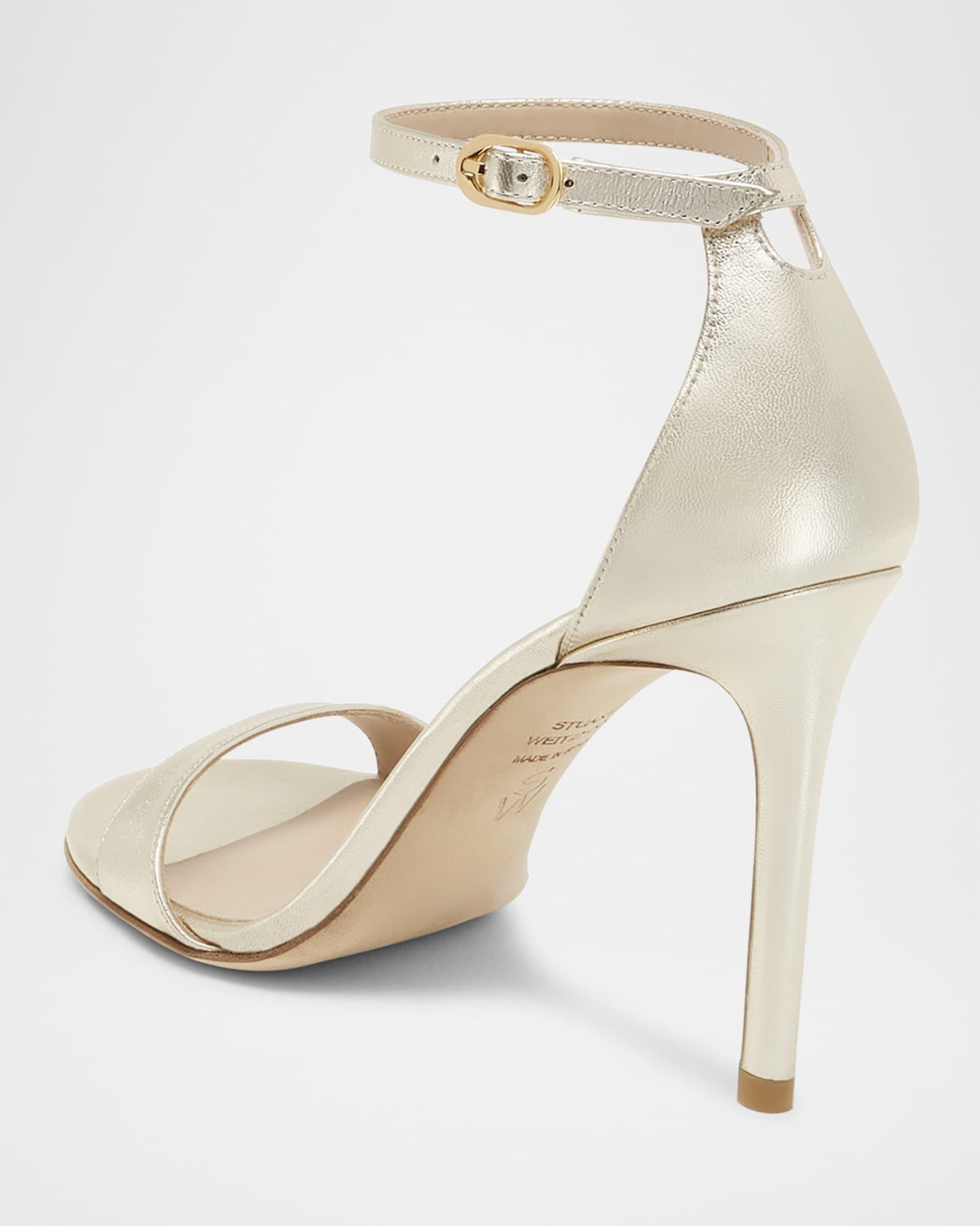 Nudist Metallic Ankle-Strap Sandals Product Image