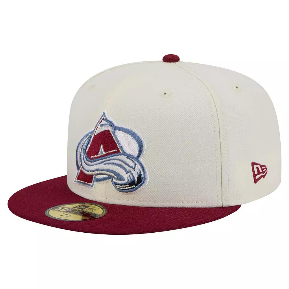 Men's New Era  White Colorado Avalanche Chrome Two-Toned 59FIFTY Fitted Hat, Size: 6 7/8, Beige Product Image