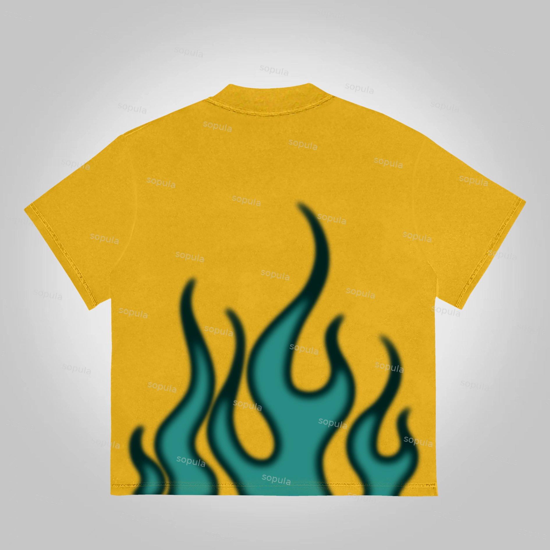 Sopula Virtual Flame Graphics Cotton T-Shirt Product Image