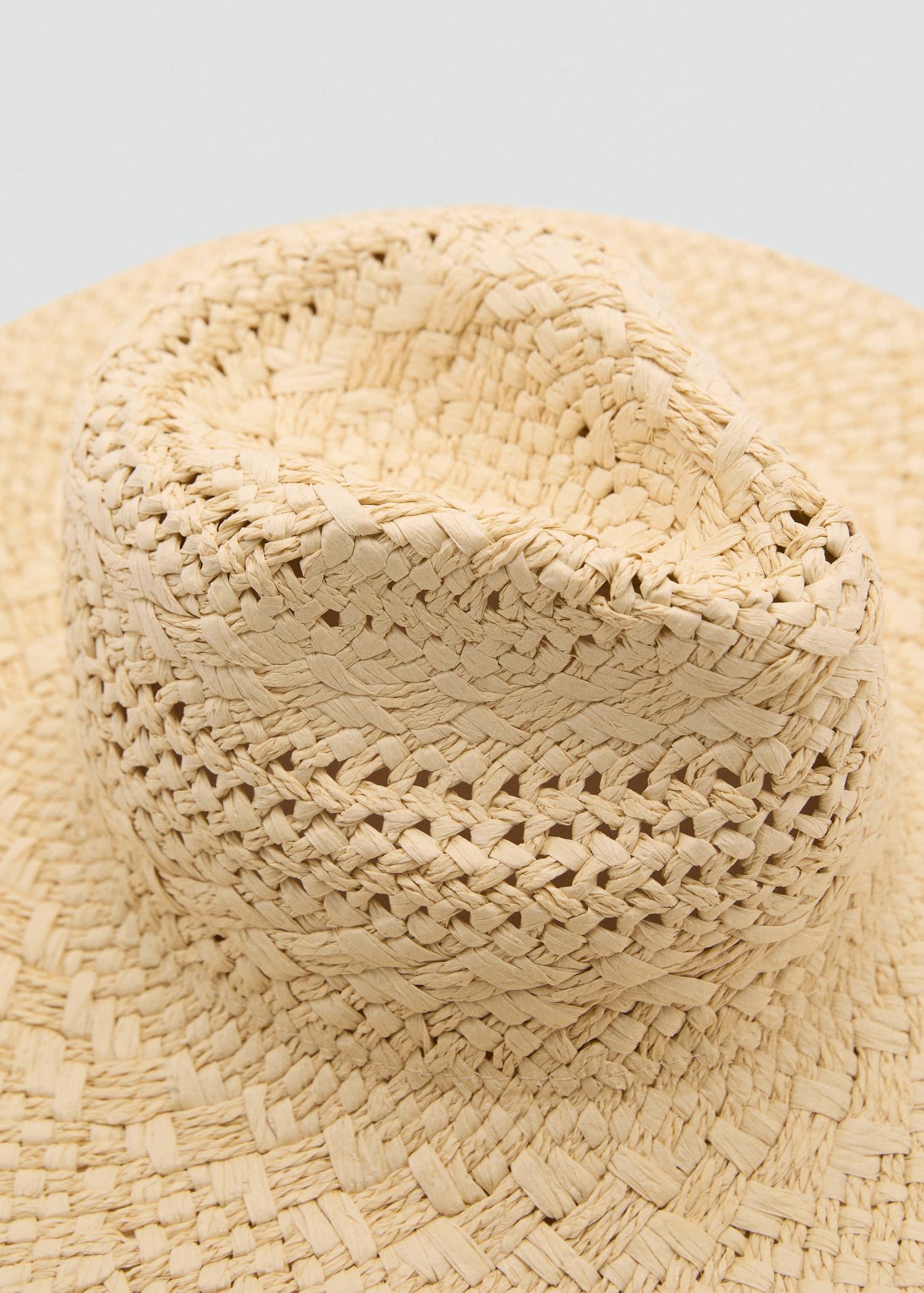 Natural fiber hat with openwork details - Women | MANGO USA Product Image