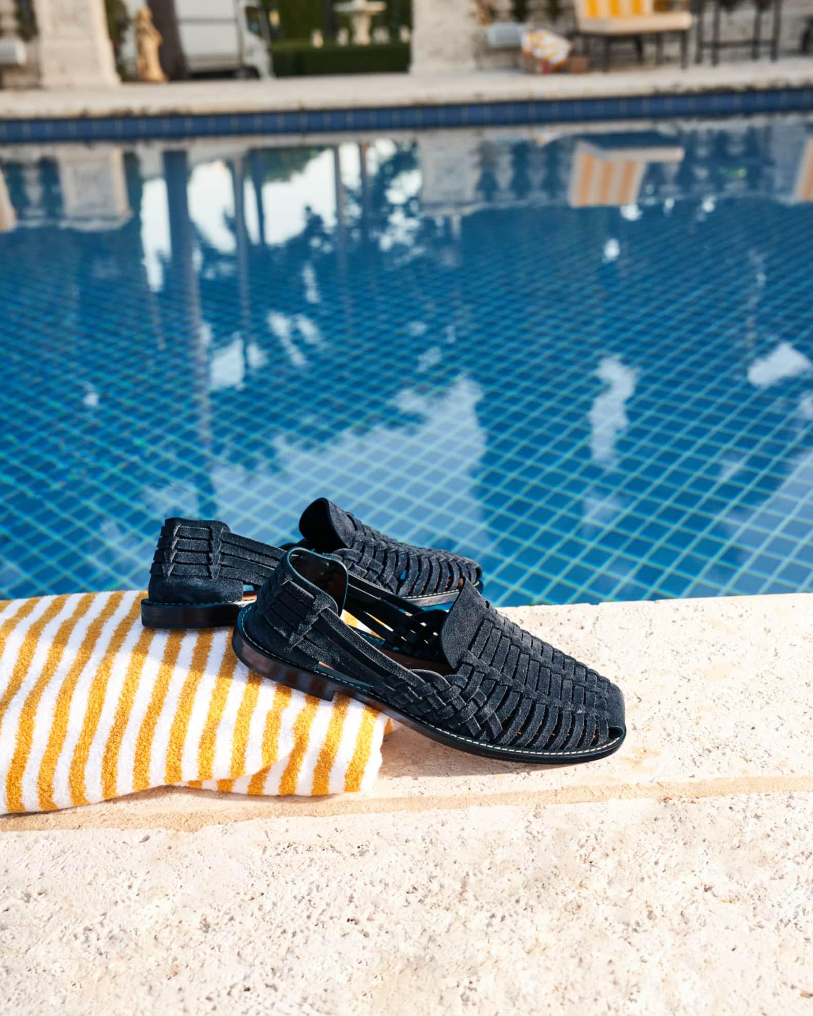 Men's Woven Suede Sandals  Product Image