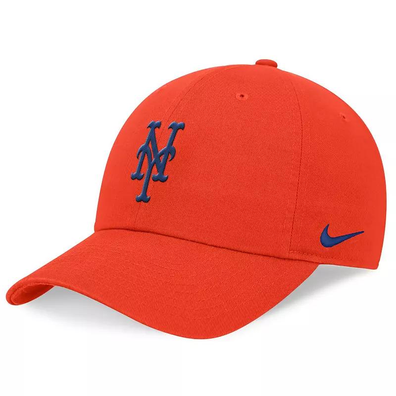 Men's Nike Orange New York Mets Evergreen Club Adjustable Hat, Size: Medium/Large Product Image