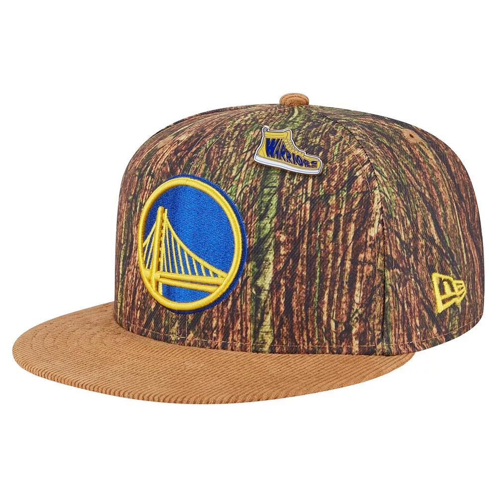 Men's New Era  Camo Golden State Warriors Victory Grove Forest Sneaker Pin 9FIFTY Snapback Hat, Green Product Image