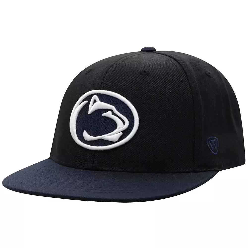 Men's Top of the World Black/Navy Penn State Nittany Lions Team Color Two-Tone Fitted Hat,  Product Image