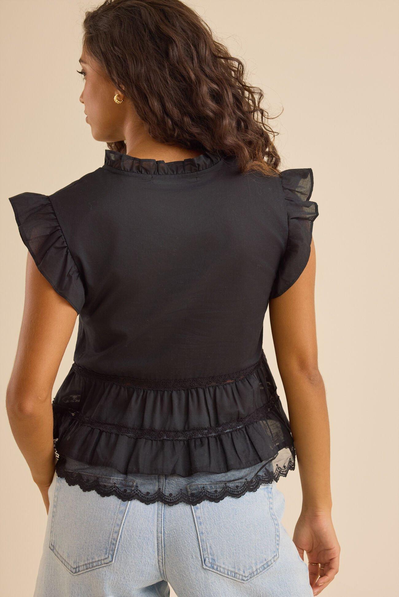 Elena Lace Babydoll Top Product Image