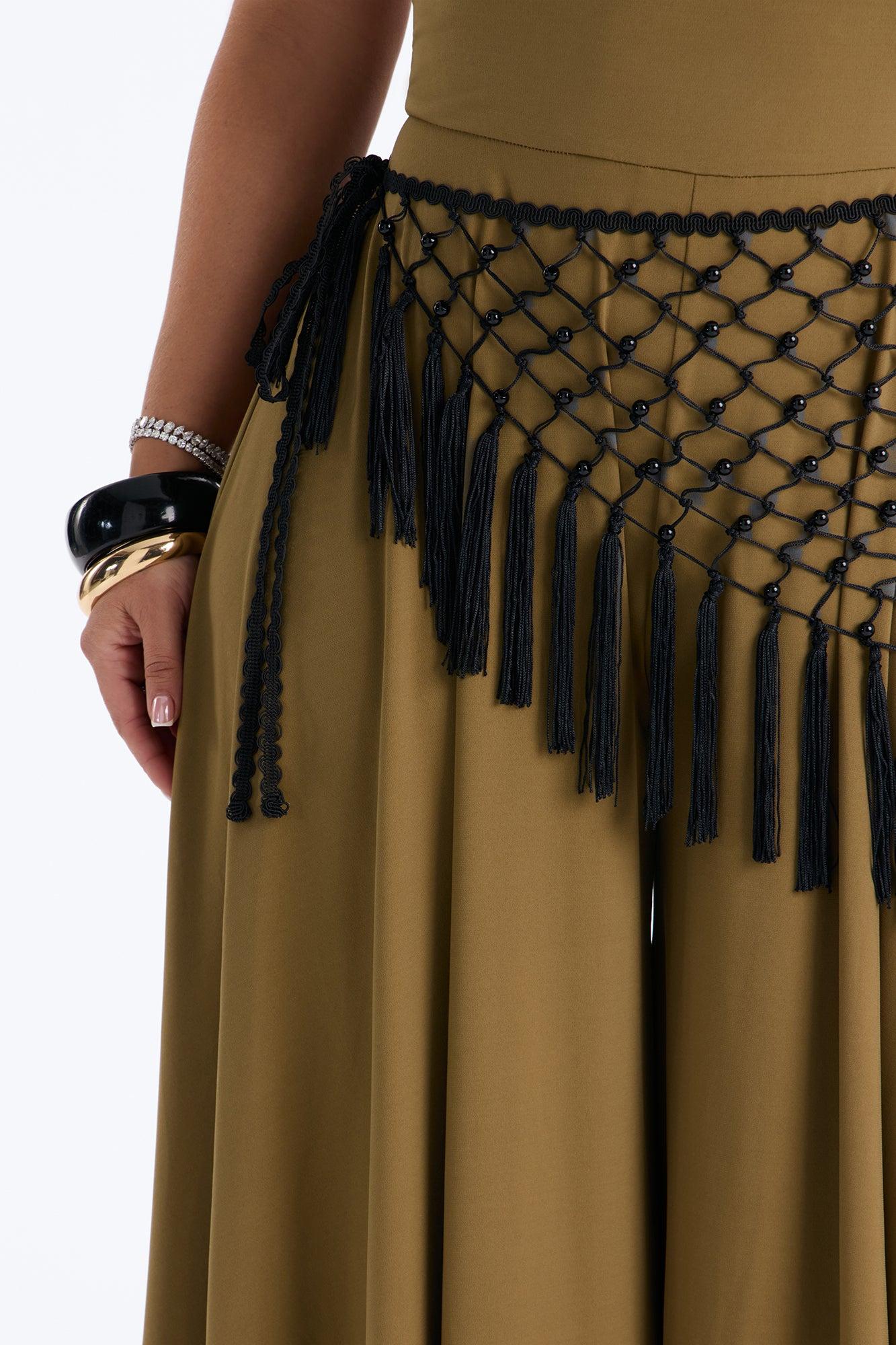 Effortless Daydream Jumpsuit And Scarf Set - Olive Female Product Image